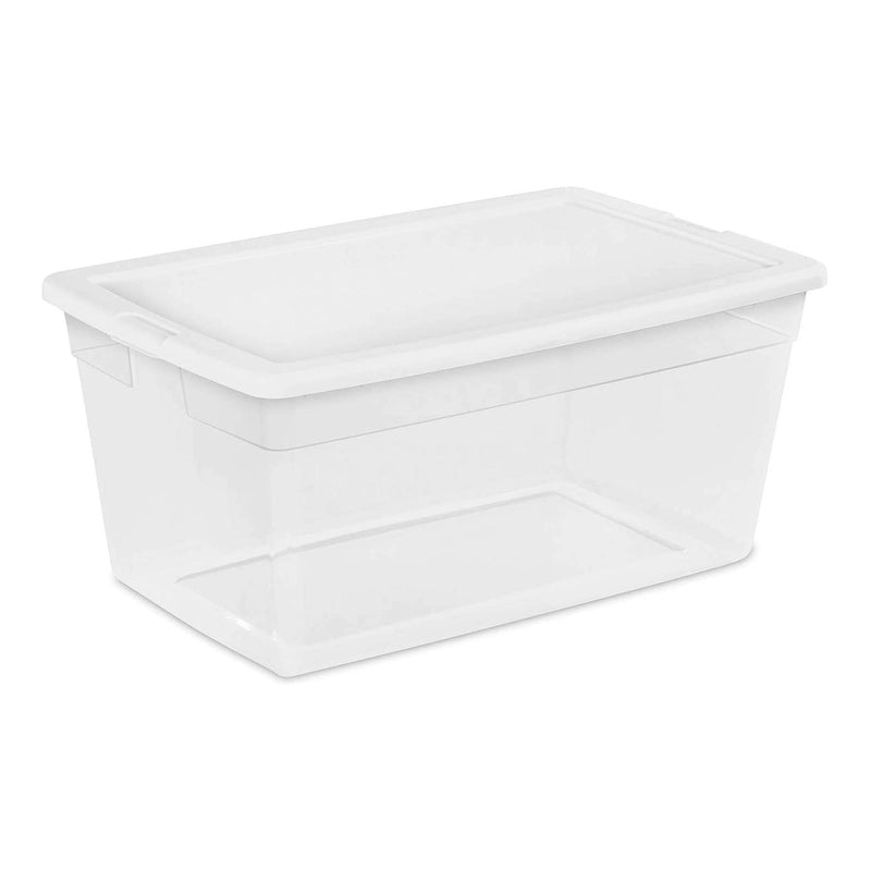 Sterilite 90 Quart Storage Box Container with Clear Base & White Lid, (12 Pack)