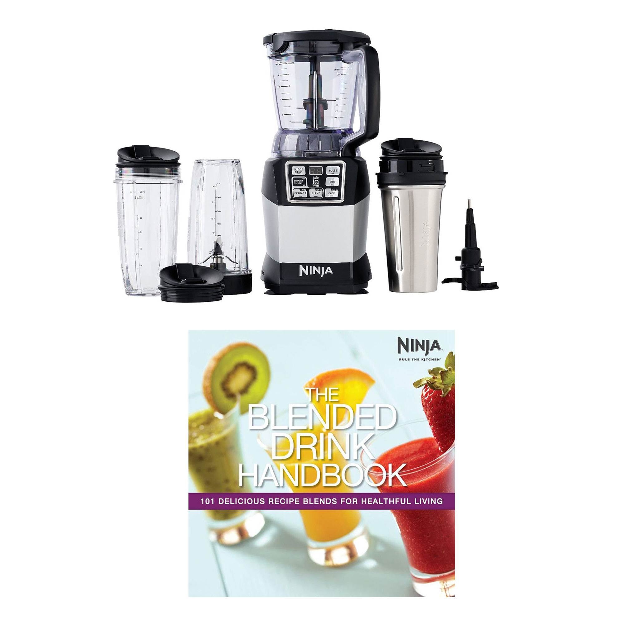 Ninja Auto-IQ Nutri Ninja 40 Oz Blender System + Healthy Blended Drink Handbook