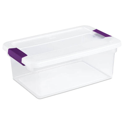 Sterilite 15 Qt. Plastic Stackable Storage Container with Lid, Clear (24 Pack)