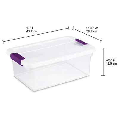 Sterilite 15 Qt. Plastic Stackable Storage Container with Lid, Clear (24 Pack)