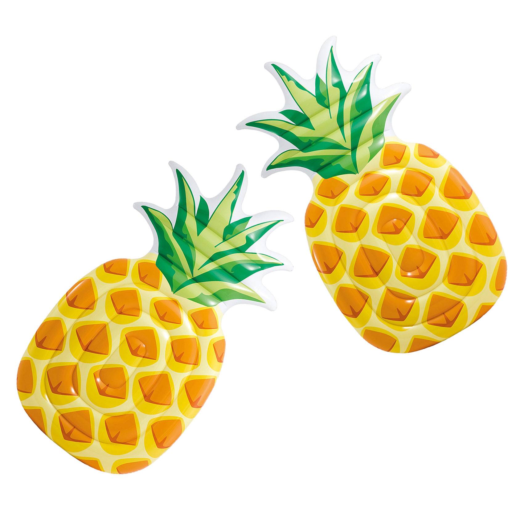 Intex 85" x 49" Giant Inflatable 1 Person Pineapple Swimming Pool Float (2 Pack)