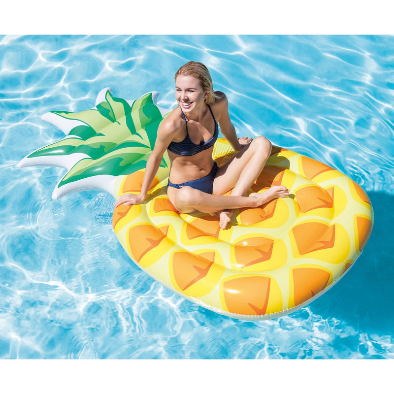 Intex 85" x 49" Giant Inflatable 1 Person Pineapple Swimming Pool Float (2 Pack)