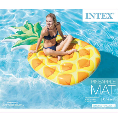 Intex 85" x 49" Giant Inflatable 1 Person Pineapple Swimming Pool Float (2 Pack)