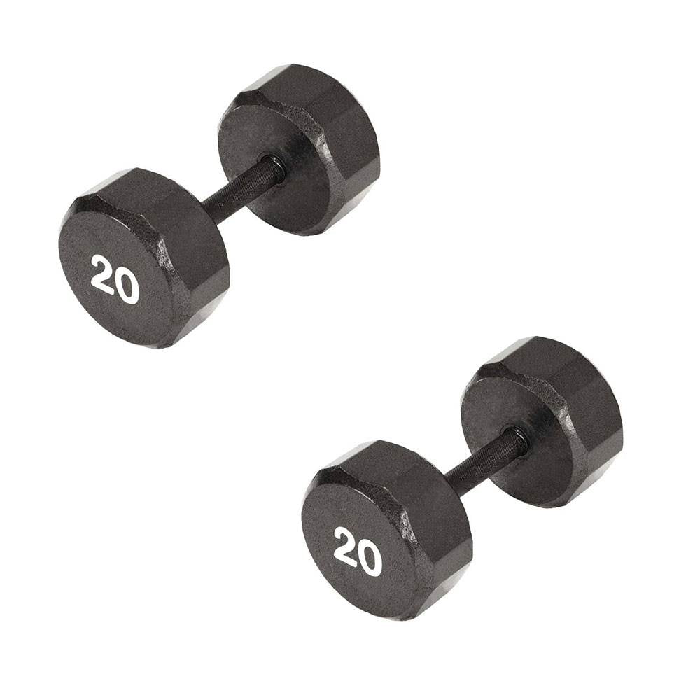 Marcy Pro TSA Hex 20 Pound Iron Home Gym Free Weight Dumbbells, Black (2 Pack)