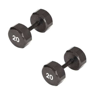Marcy Pro TSA Hex 20 Pound Iron Home Gym Free Weight Dumbbells, Black (2 Pack)