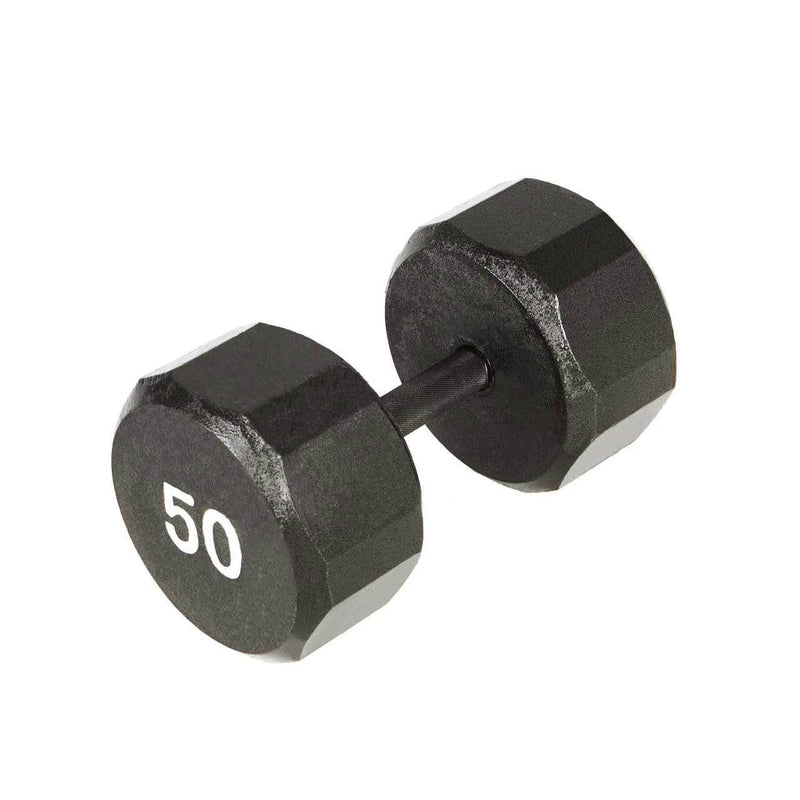 Marcy Pro TSA Hex 50 Pound Iron Home Gym Free Weight Dumbbells, Black (2 Pack)