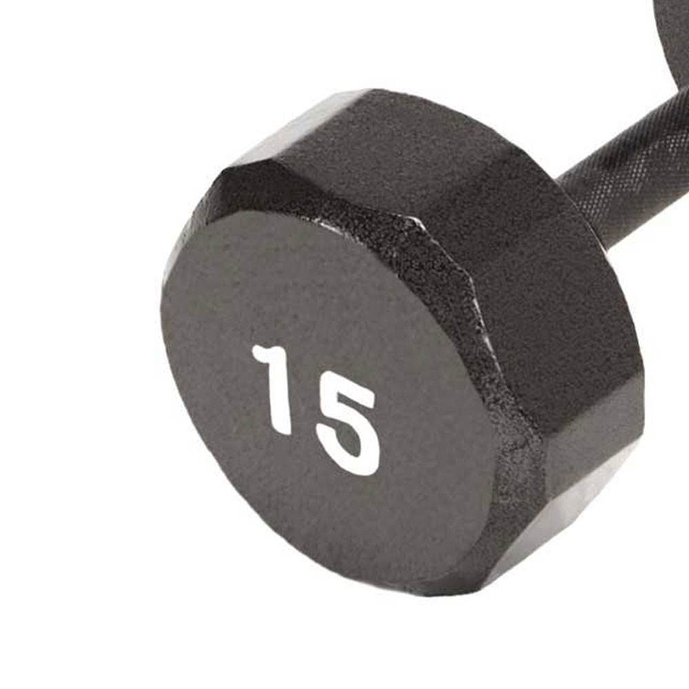 Marcy Pro TSA Hex 15 Pound Iron Home Gym Free Weight Dumbbells, Black (2 Pack)