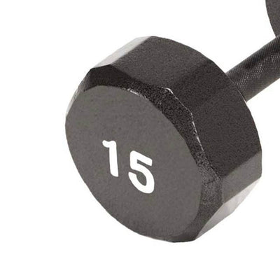 Marcy Pro TSA Hex 15 Pound Iron Home Gym Free Weight Dumbbells, Black (2 Pack)