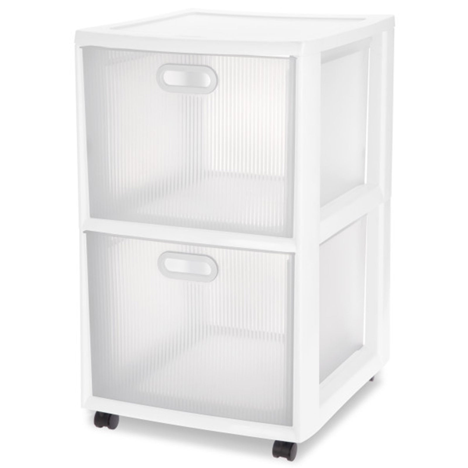 Sterilite Ultra 2 Drawer Filing Storage Cart, Plastic Rolling Organizer, 4 Pack - VMInnovations