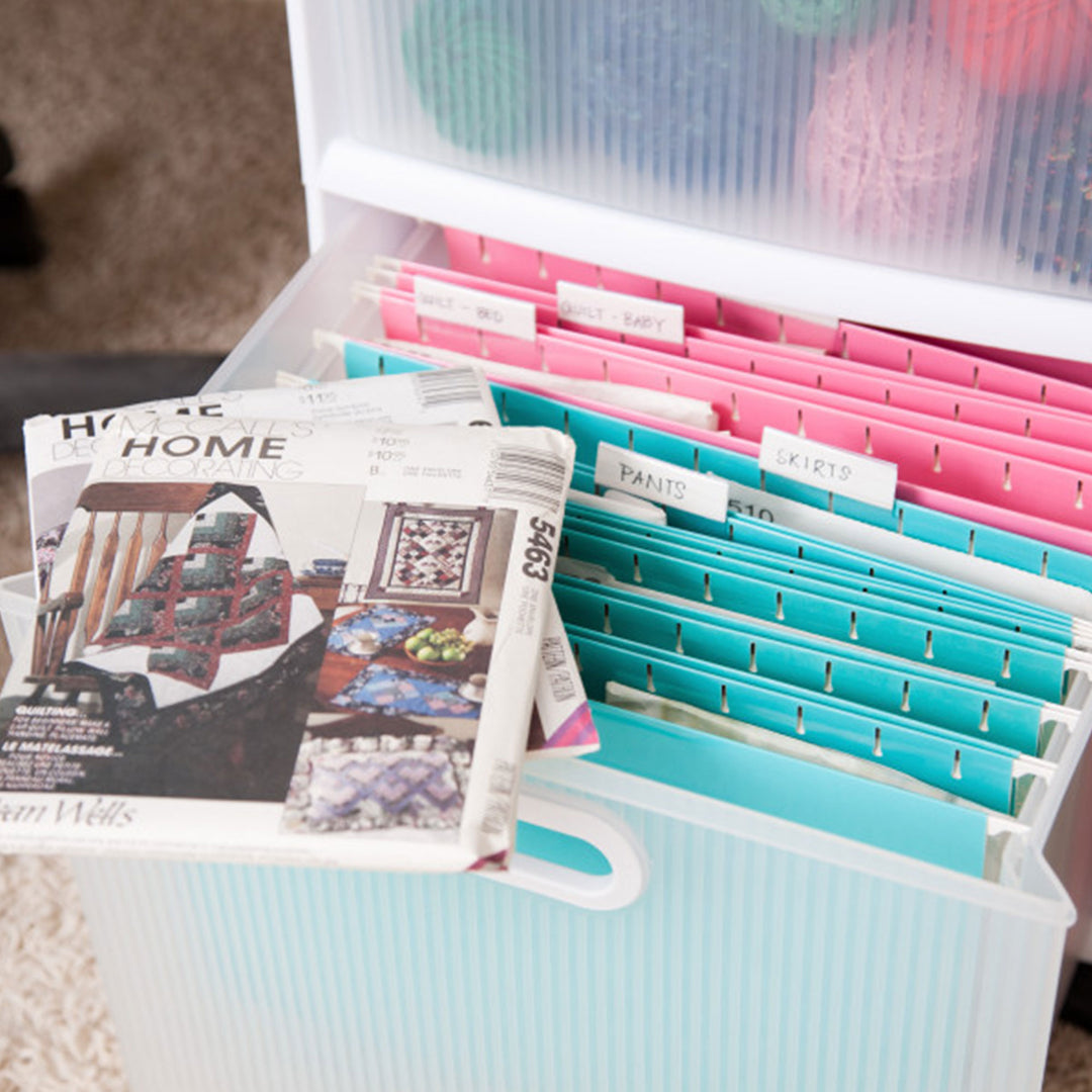 Sterilite Ultra 2 Drawer Filing Storage Cart, Plastic Rolling Organizer, 6 Pack