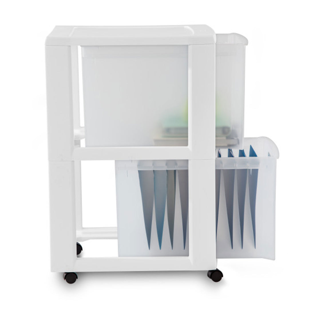 Sterilite Ultra 2 Drawer Filing Storage Cart, Plastic Rolling Organizer, 6 Pack