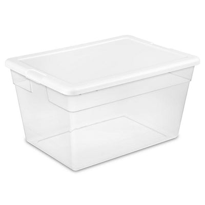 Sterilite 56 Quart Clear Plastic Storage Container Box and Latching Lid, 16 Pack
