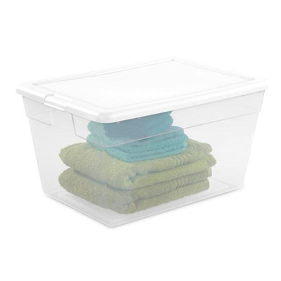 Sterilite 56 Quart Clear Plastic Storage Container Box and Latching Lid, 16 Pack