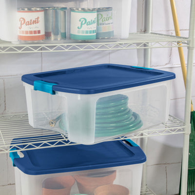 Sterilite 12 Gallon Latch and Carry Storage Tote Box Container, Clear  (18 Pack) - VMInnovations