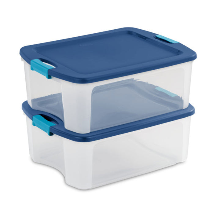 Sterilite 12 Gallon Latch & Carry Storage Box Lidded Containers, Clear, 12 Pack