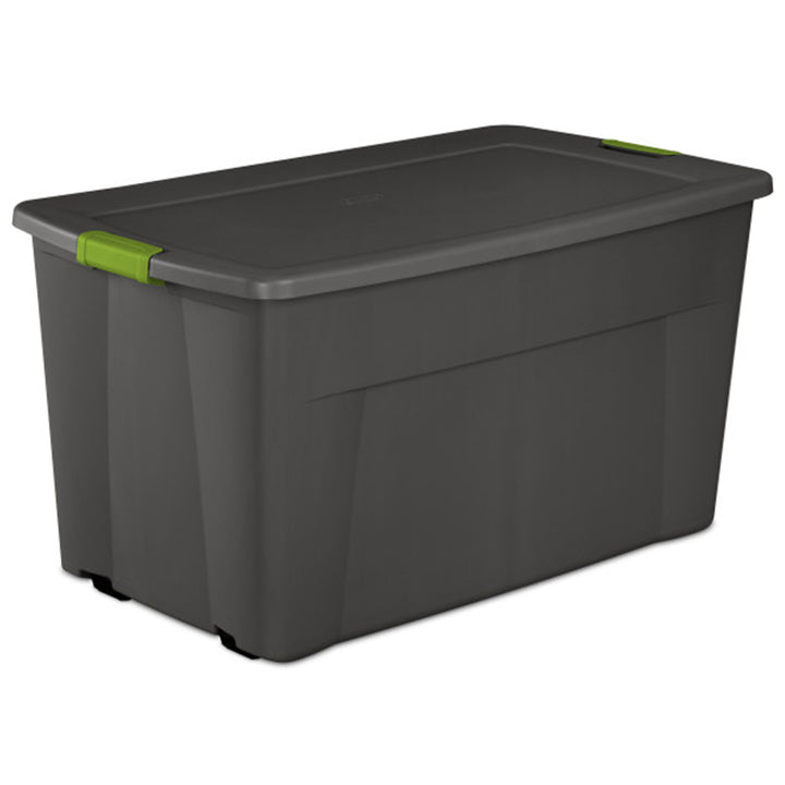 Sterilite 45 Gal Plastic Stackable Storage Tote w/ Lid & Wheels, Grey, 12 Pack - VMInnovations