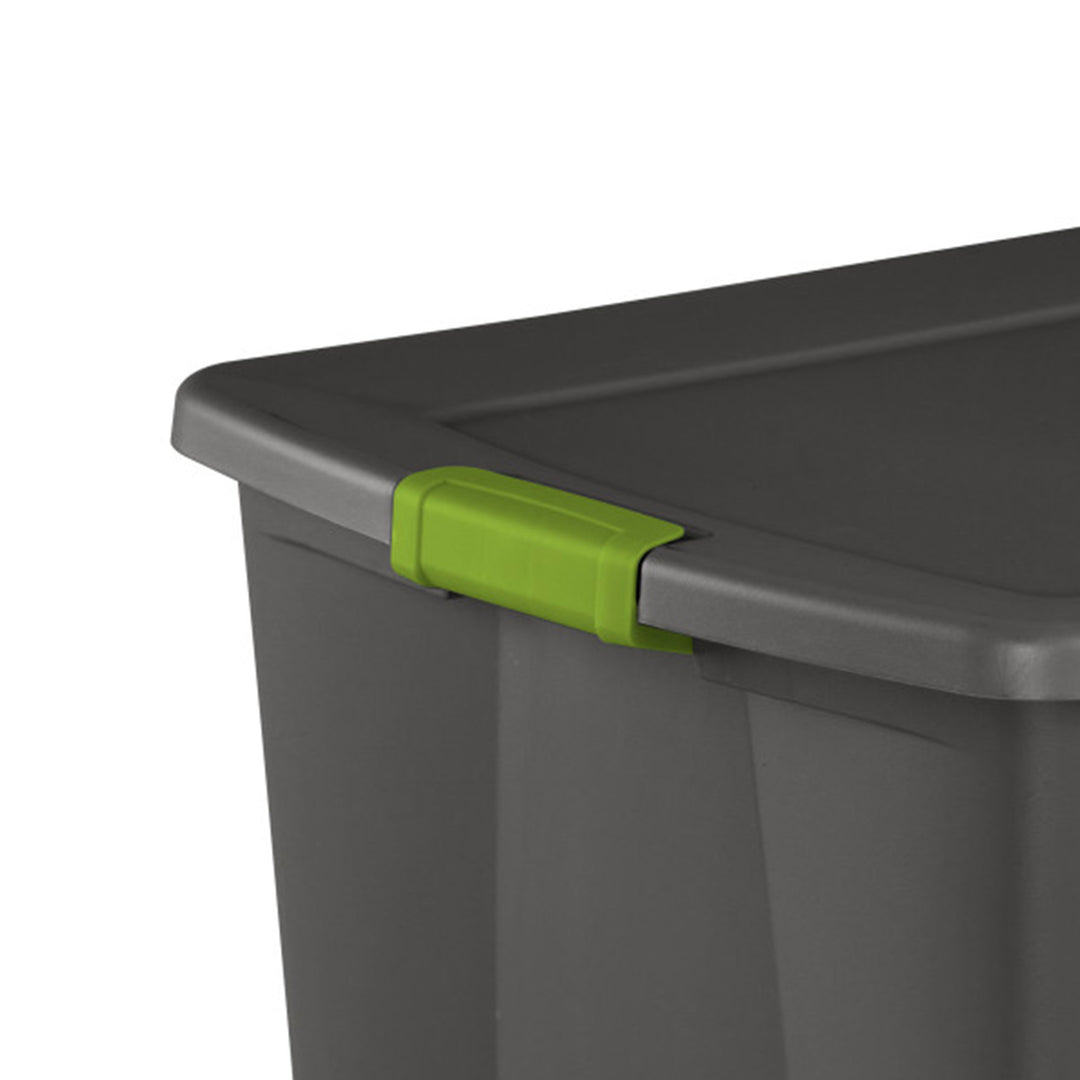 Sterilite 45 Gal Plastic Stackable Storage Tote w/ Lid & Wheels, Grey, 12 Pack - VMInnovations