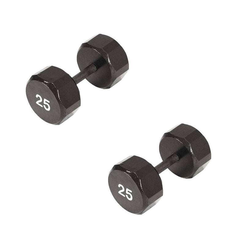 Marcy Pro TSA Hex 25 Pound Iron Home Gym Free Weight Dumbbells, Black (2 Pack)