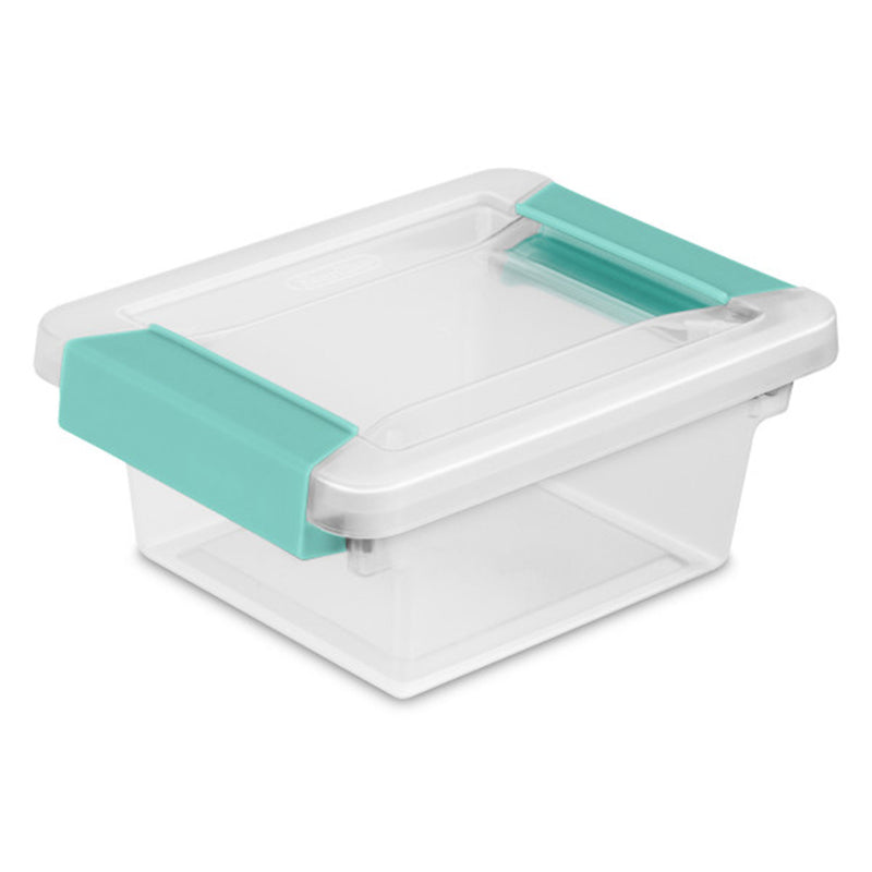 Sterilite Plastic Mini Clip Storage Box Container with Latching Lid, 12 Pack