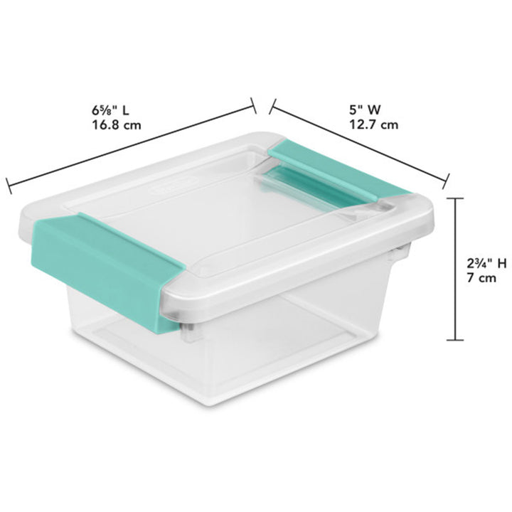 Sterilite Mini Clip Box, Stackable Small Storage Bin with Latching Lid, 6 Pack
