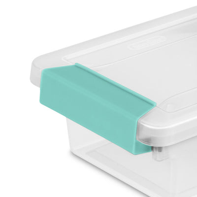 Sterilite Plastic Mini Clip Storage Box Container with Latching Lid, 12 Pack