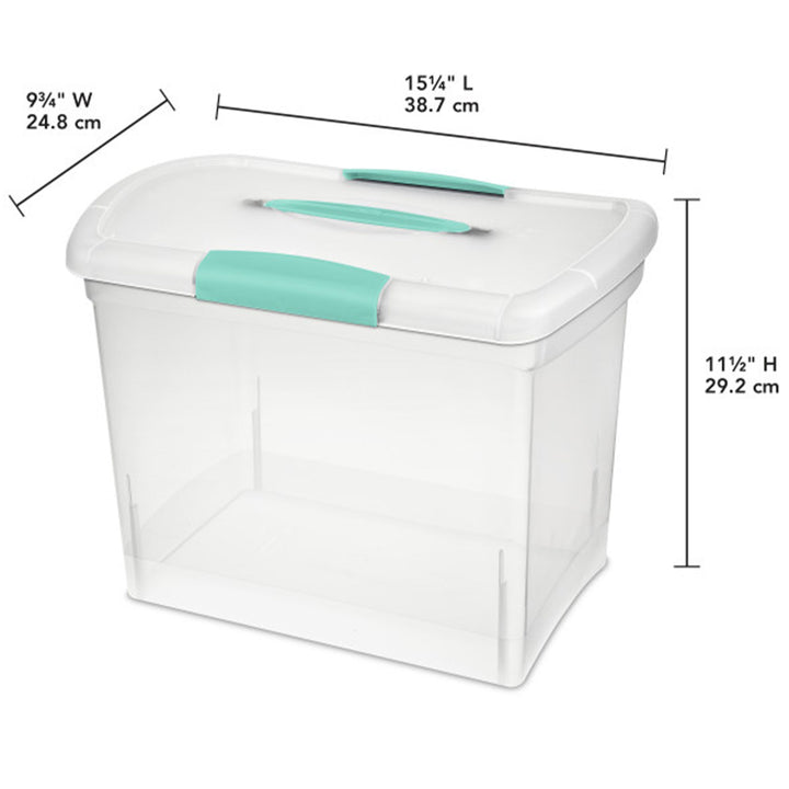 Sterilite Large Nesting ShowOffs Clear File Box w/ Handle and Latches, (12 Pack)