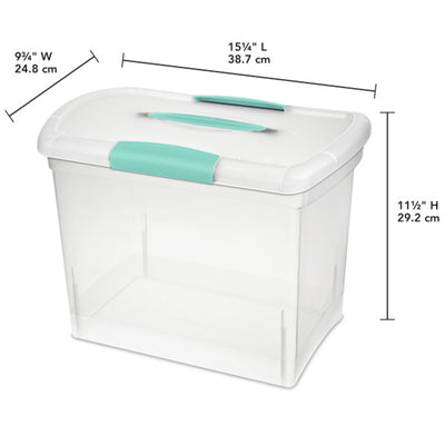 Sterilite Large Nesting ShowOffs, Stackable Clear File Box with Lid, (6 Pack)