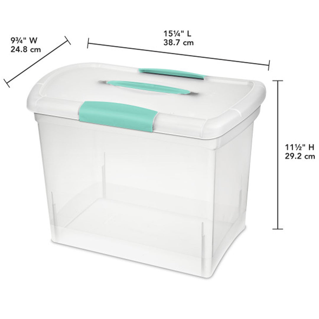 Sterilite Large Nesting ShowOffs Portable Clear File Box with Latches (18 Pack) - VMInnovations