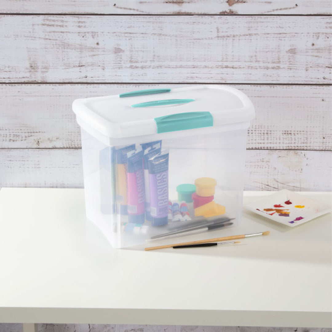 Sterilite Large Nesting ShowOffs, Stackable Clear File Box with Lid, (6 Pack) - VMInnovations