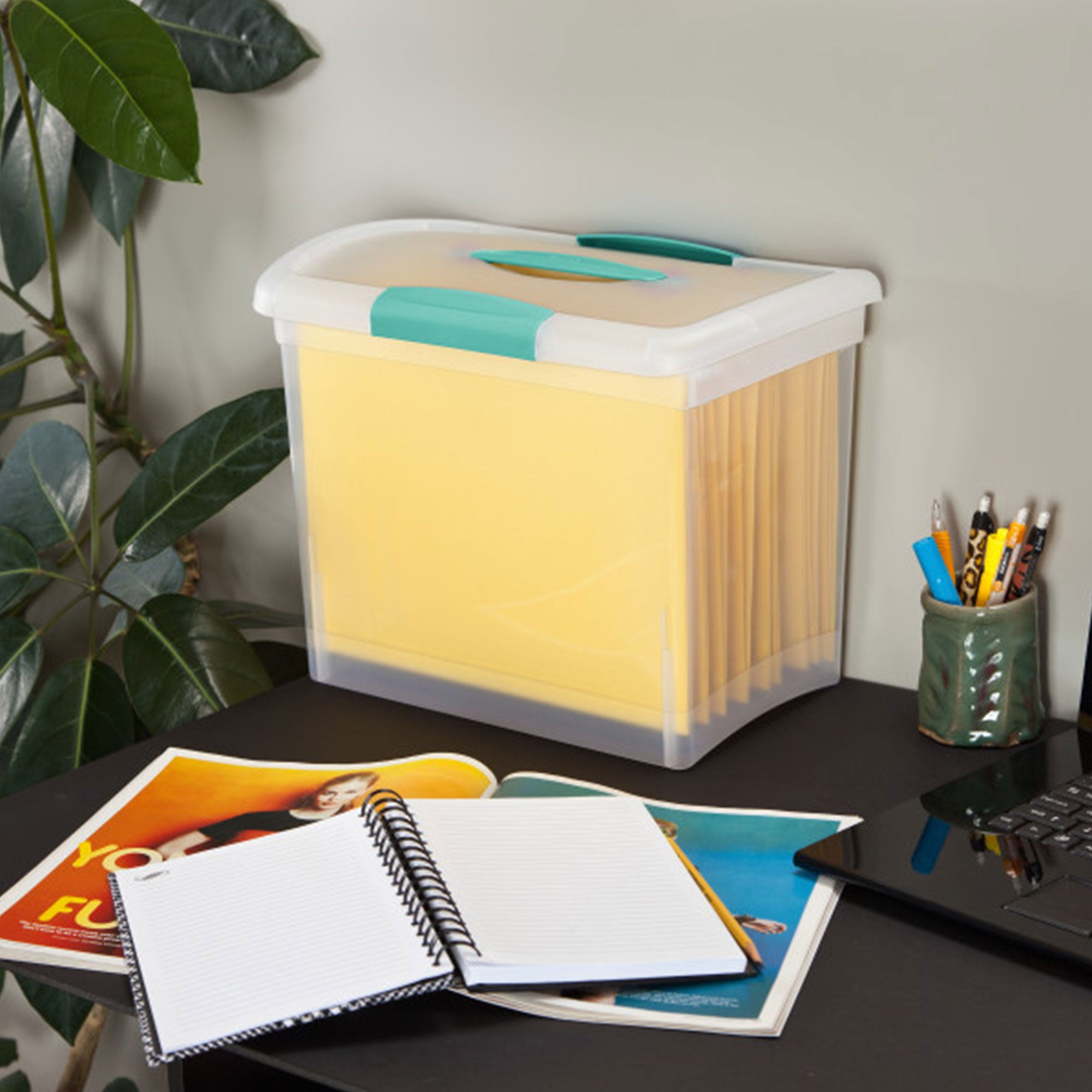 Sterilite Large Nesting ShowOffs Clear File Box w/ Latches (6 Pack) (Open Box)