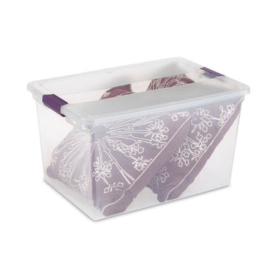 Sterilite 66 Quart ClearView Storage Tote Container with Latching Lid, (18 Pack)