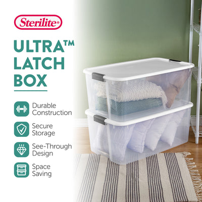 Sterilite 116 Qt Clear Storage Tote, 4 Pack, & 70 Qt Clear Storage Tote, 4 Pack