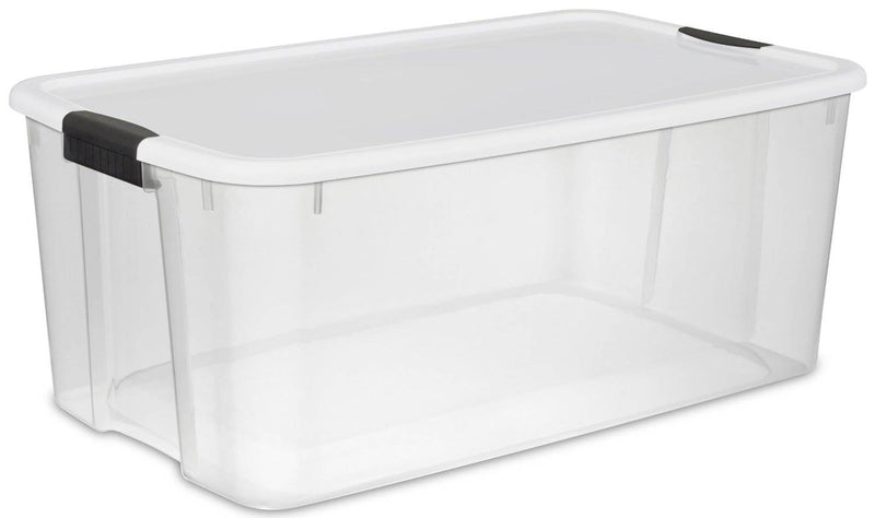 Sterilite 116 Quart Clear Stackable Latching Storage Box Containers, 8 Pack