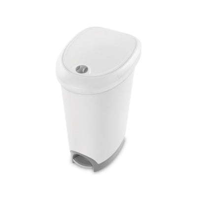 Sterilite 12.6 Gallon Locking StepOn Garbage Wastebasket, White 10738002(6 Pack)