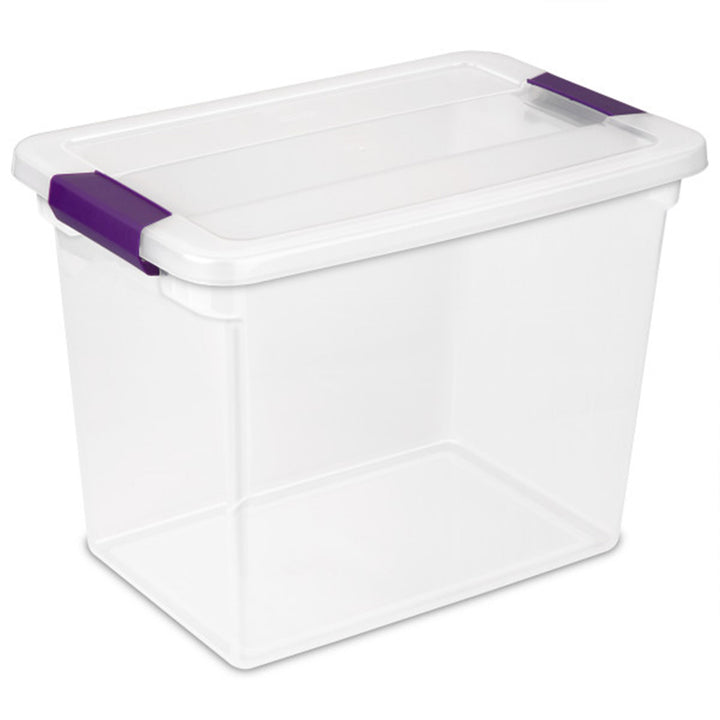 Sterilite 27 Qt ClearView Latch Storage Stackable Bin with Latching Lid, 6 Pack