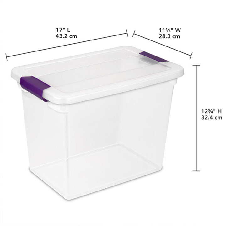 Sterilite 27 Qt ClearView Latch Storage Stackable Bin with Latching Lid, 6 Pack