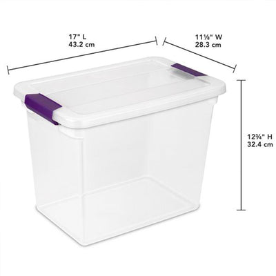 Sterilite 27 Qt ClearView Latch Storage Stackable Bin with Latching Lid, 18 Pack