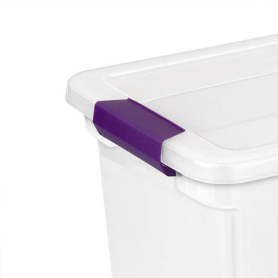 Sterilite 27 Qt ClearView Latch Storage Stackable Bin with Latching Lid, 18 Pack