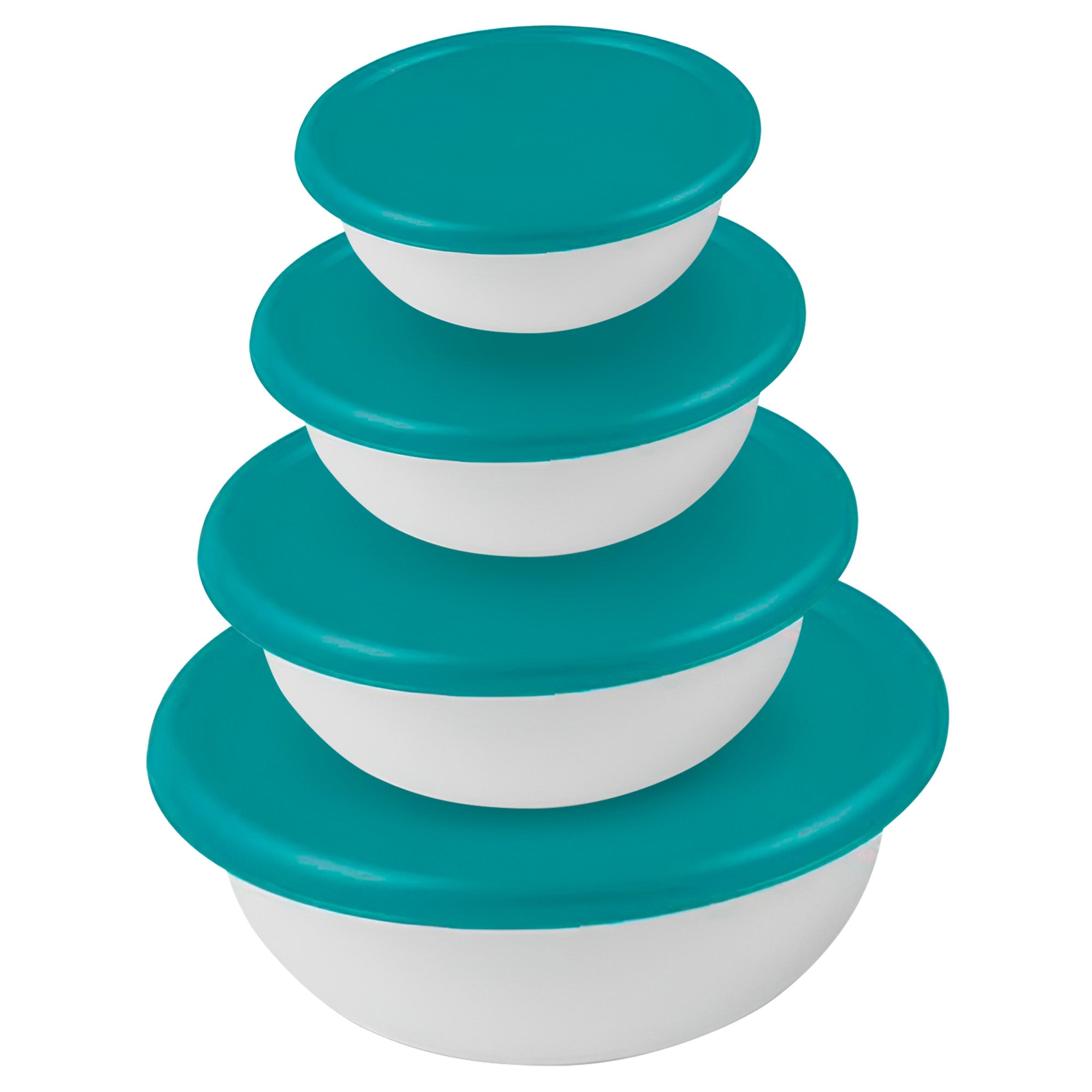 Sterilite 8 Piece Plastic Kitchen Covered Bowl Mixing Set with Lids (12 Pack)