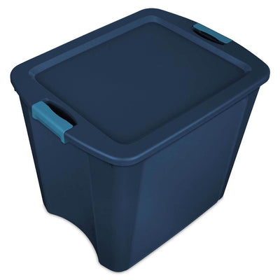 Sterilite 26 Gal Latching Lid Storage Tote Container w/ Handles, Blue (12 Pack)