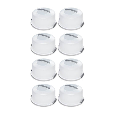 Sterilite Portable Latching Cake Server Carrier Keeper with Handles (8 Pack)
