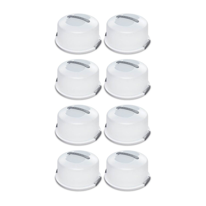 Sterilite Portable Latching Cake Server Carrier Keeper with Handles (8 Pack)