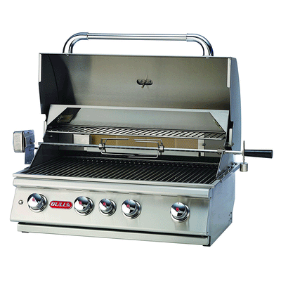 Bull Angus 4 Burner Steel Built In Propane BBQ Grill Head with Accessory Package