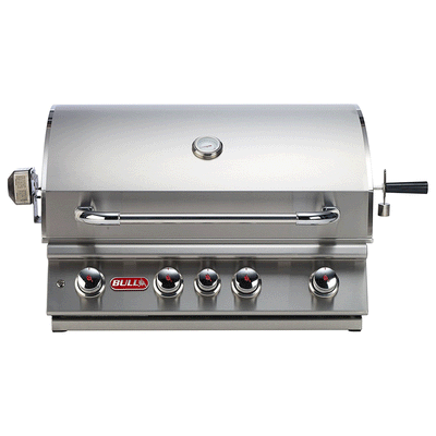 Bull Angus 4 Burner Steel Built In Propane BBQ Grill Head with Accessory Package