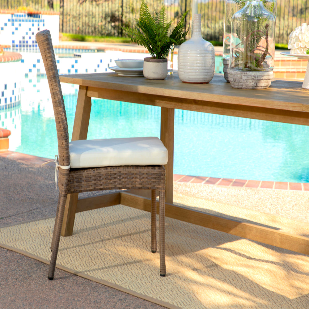 Coaster Sierra 6 Piece Eucalyptus Wooden Rectangular Outdoor Dining Set, (Used)