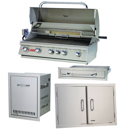 Bull Outdoor Products 5 Burner Brahma Propane Outdoor Grill w/ Accessory Package