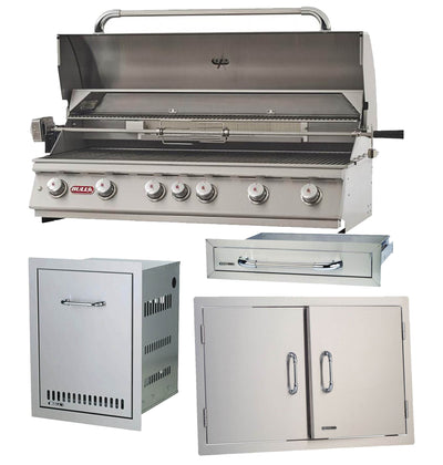 Bull Outdoor Diablo 6 Burner 46" Stainless Steel Propane Grill Accessory Package