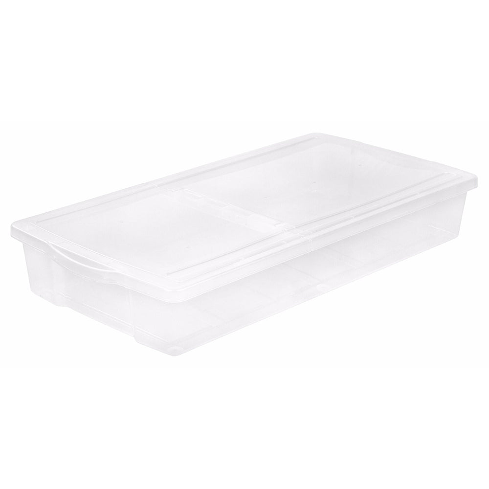 IRIS USA 100501 58 Quart Plastic Underbed Storage Box with Hinged Lid (3 Pack)