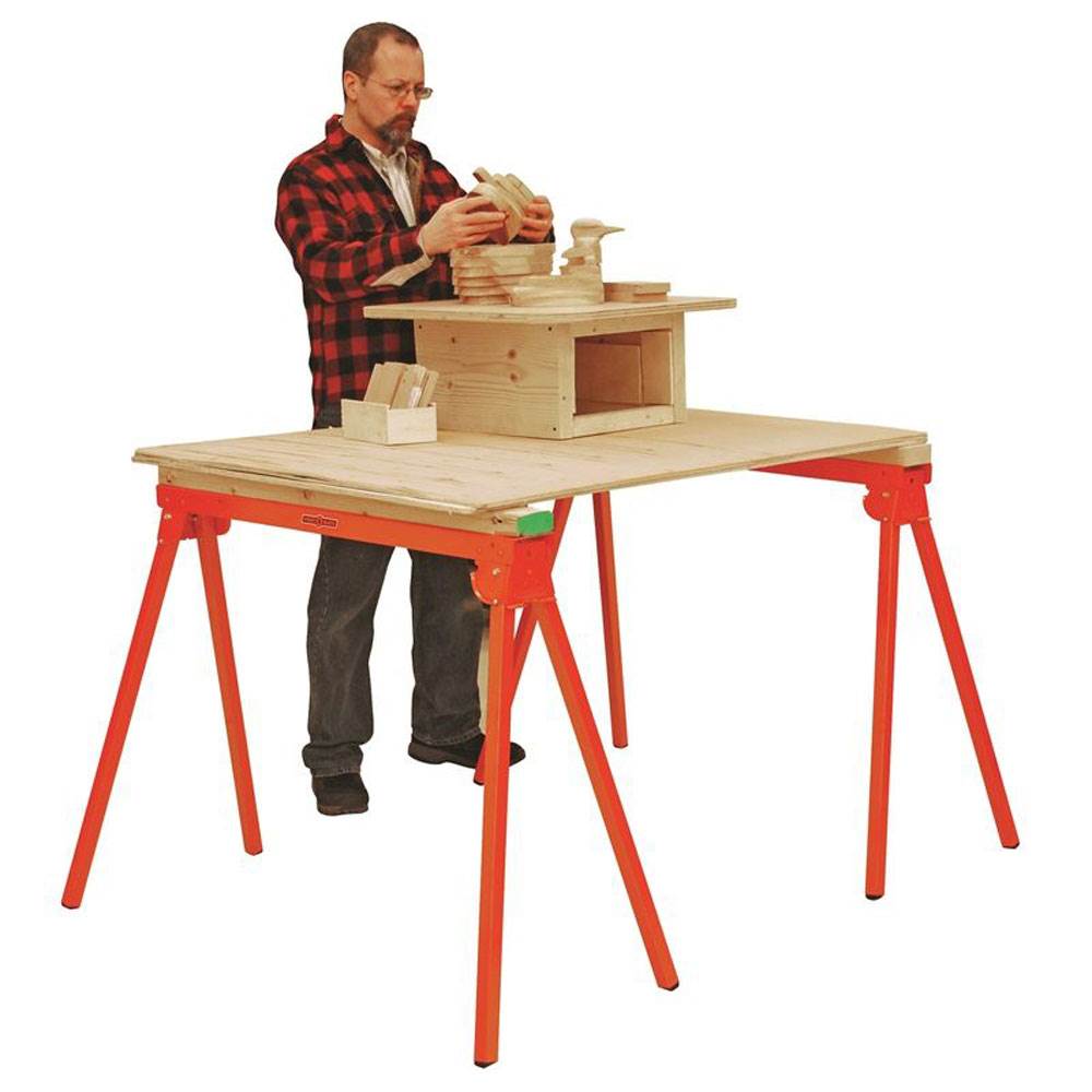 Bora Portamate Heavy Duty Steel Folding Portable Sawhorse Pair (Used)