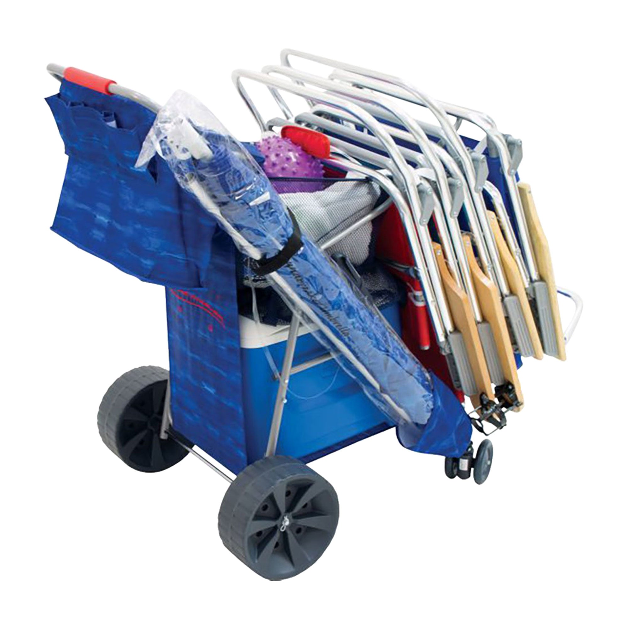 RIO Brands Deluxe Wonder Wheeler Beach Outdoor Utility Cart, Blue (Used)